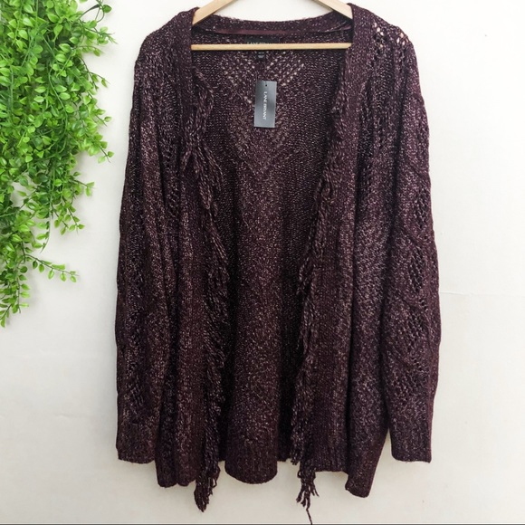 NEW Lane Bryant Fringe Plum Duster Cardigan 4X - Picture 15 of 15